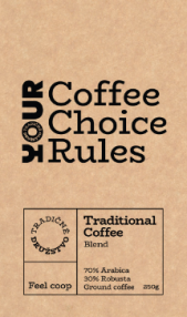 Traditional coffee - blend, 70% Arabica, 30% Robusta - Mletá káva, PREDPREDAJ !!!!!!!! 